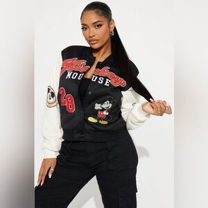 Mickey Mouse Sherpa Lined Jacket - Black